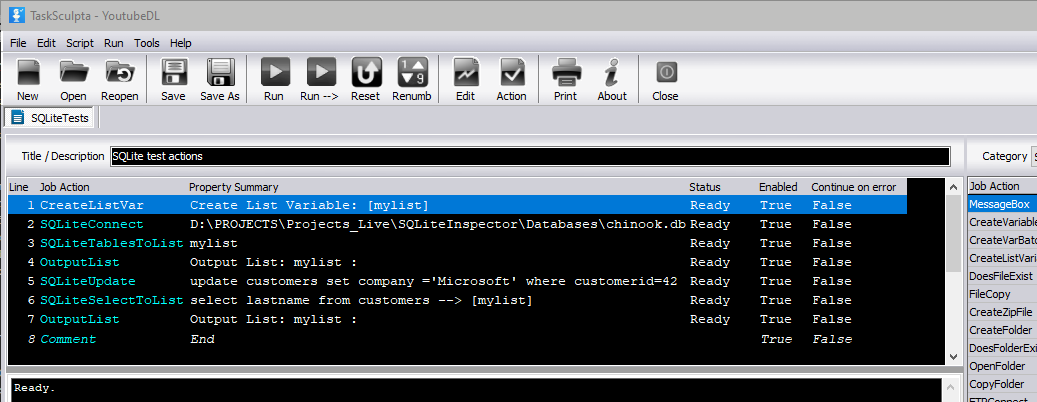 SQLite Script